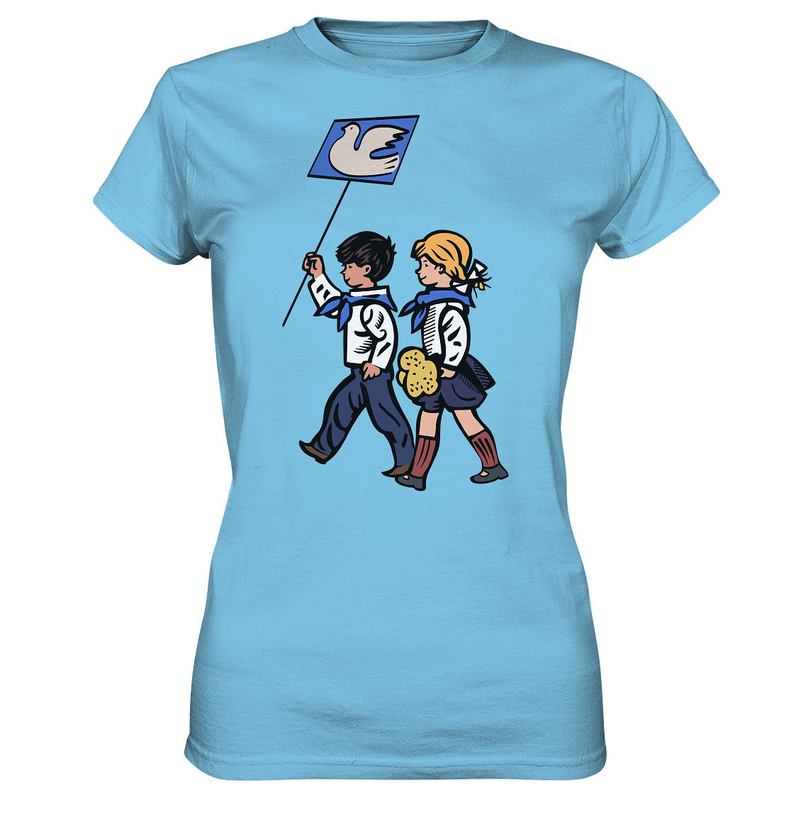 DDR Ostalgie Shirt Mädels • KLEINE WEISSE FRIEDENSTAUBE - ILLUSTRATION UNSERE FIBEL