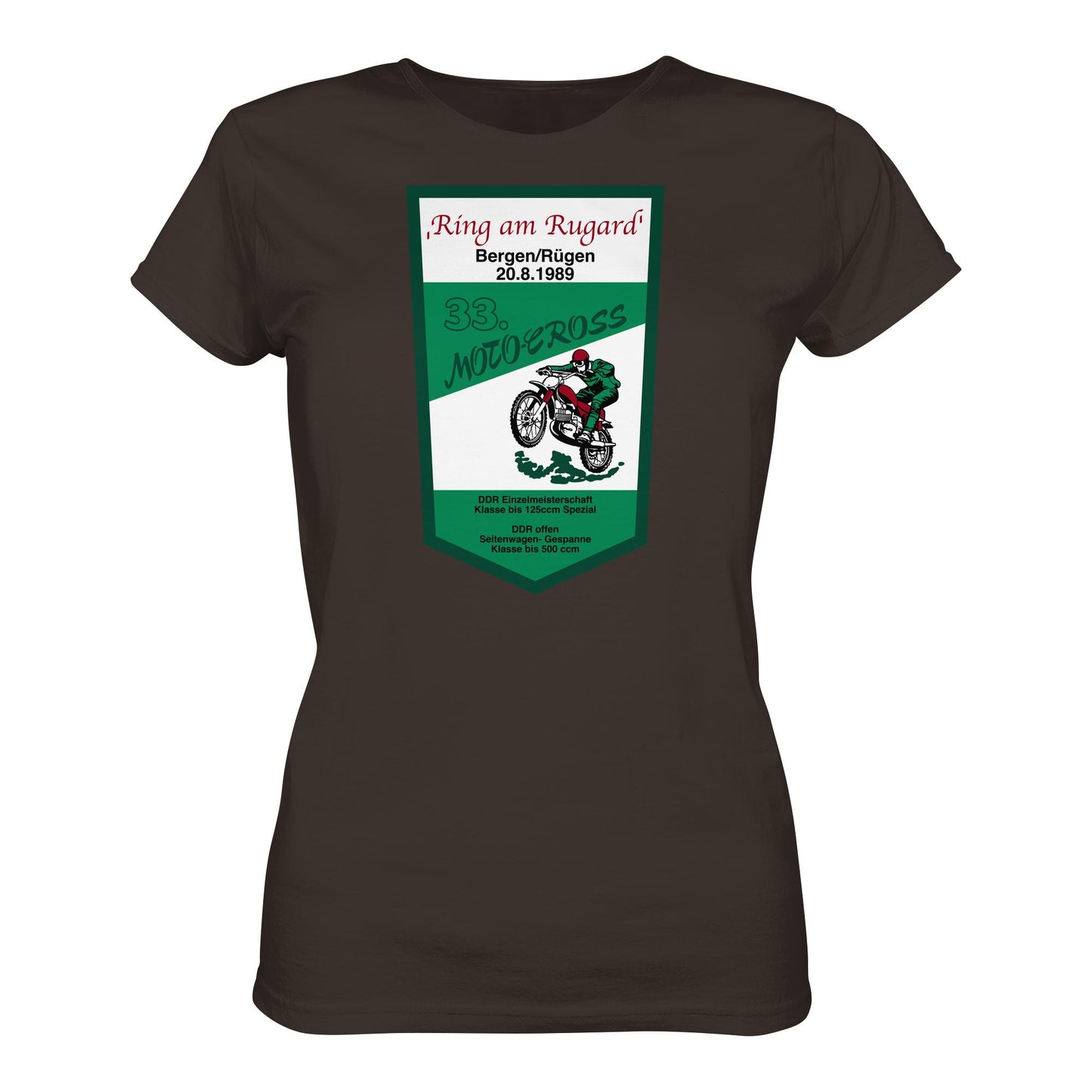 DDR Ostalgie Shirt Mädels • RING AM RUGARD, RÜGEN 33. MOTO-CROSS-RENNEN 1989 (ORIGINAL-WIMPEL)