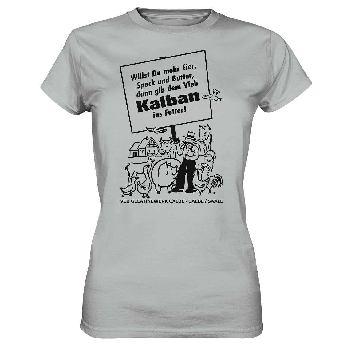 DDR Ostalgie Shirt Mädels • KALBAN, VEB GELATINEWERK CALBE - ORIGINALPLAKAT