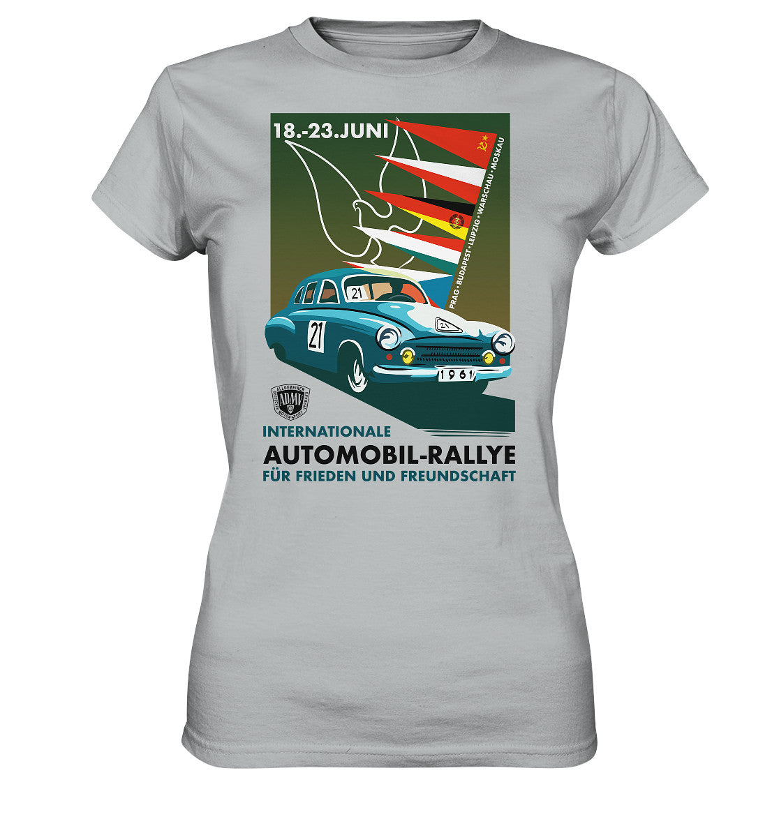 DDR Ostalgie Shirt Mädels • INTERNATIONALE RALLYE WARTBURG 1961 (ORIGINAL-PLAKAT)