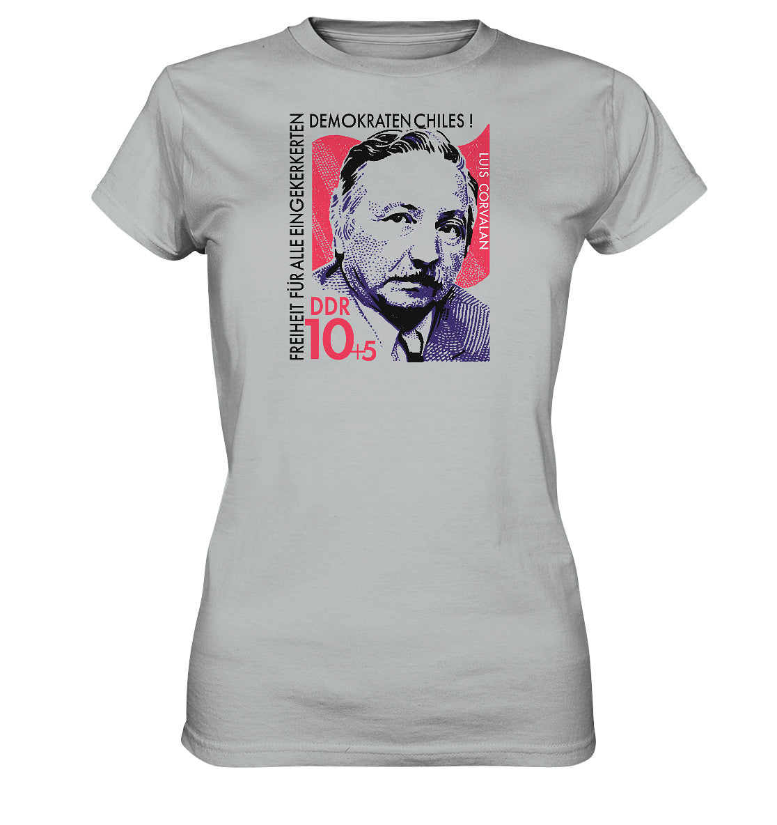 DDR Ostalgie Shirt Mädels • DDR BRIEFMARKE - FREIHEIT FÜR LUIS CORVALAN