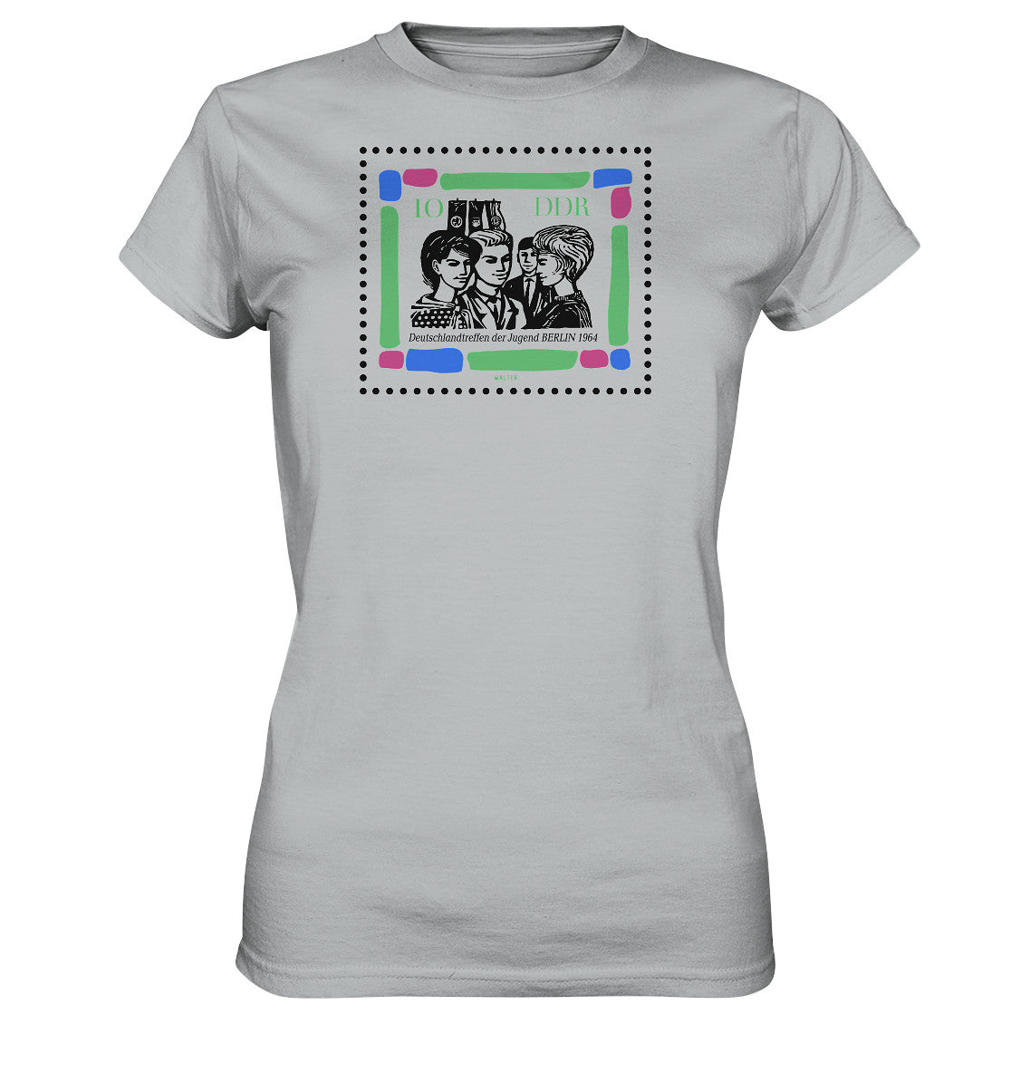 DDR Ostalgie Shirt Mädels • BRIEFMARKE - DEUTSCHLANDTREFFEN DER JUGEND