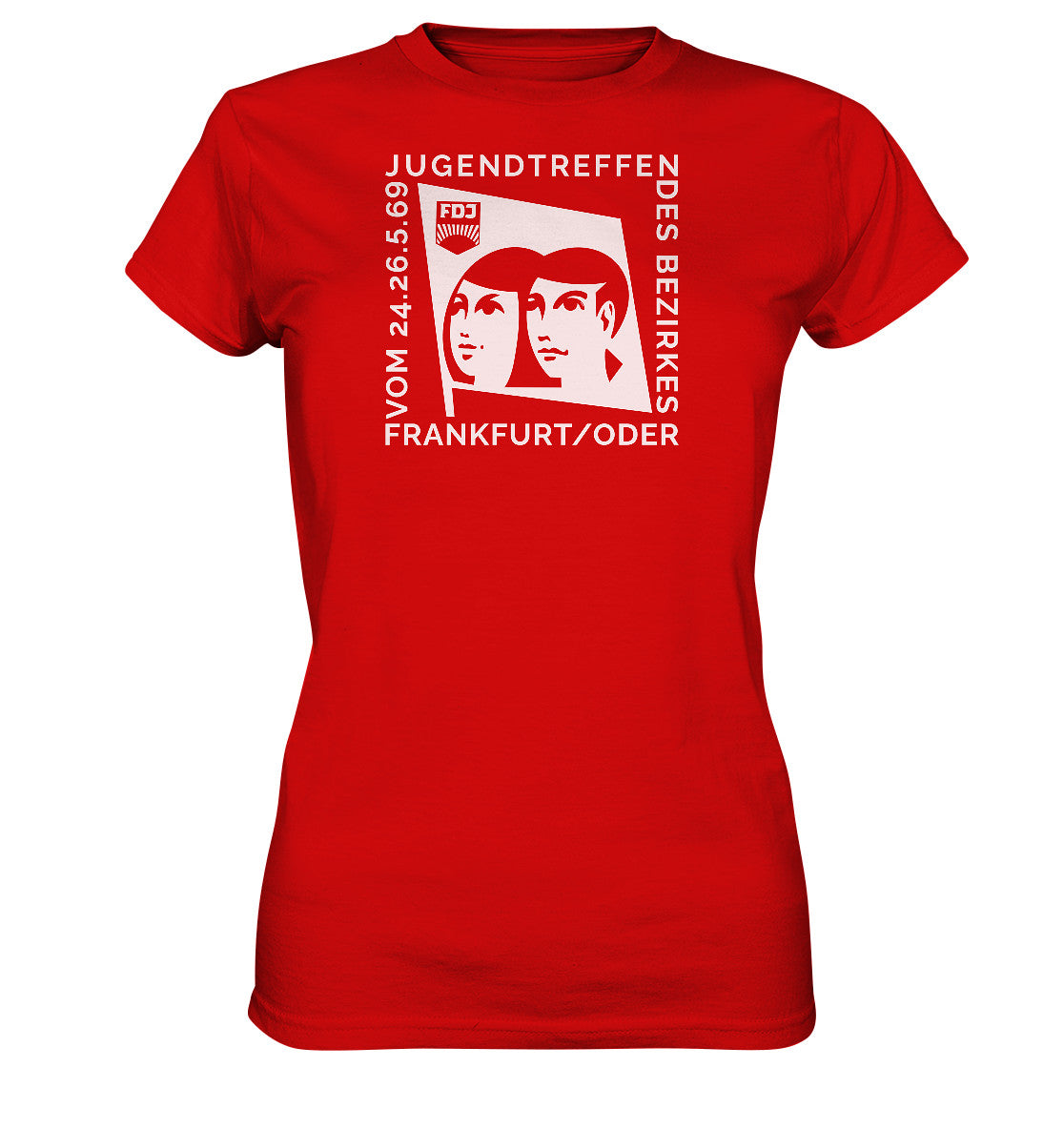 DDR Ostalgie Shirt Mädels • FDJ JUGENDTREFFEN FRANKFURT ODER - 1969