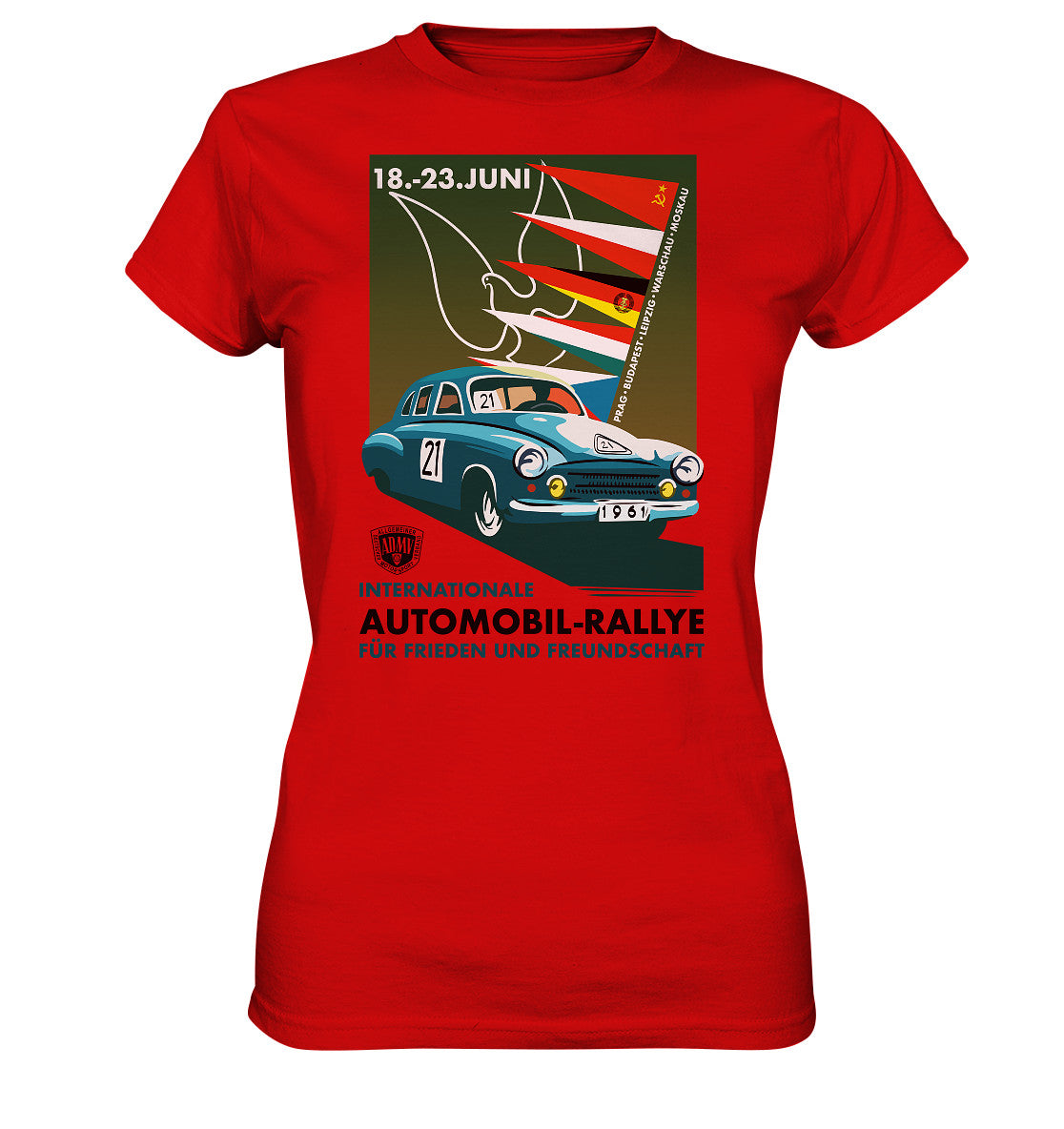 DDR Ostalgie Shirt Mädels • INTERNATIONALE RALLYE WARTBURG 1961 (ORIGINAL-PLAKAT)
