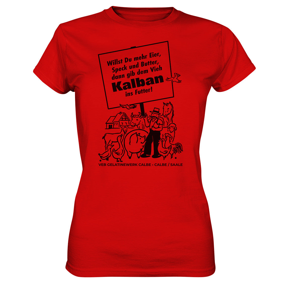 DDR Ostalgie Shirt Mädels • KALBAN, VEB GELATINEWERK CALBE - ORIGINALPLAKAT