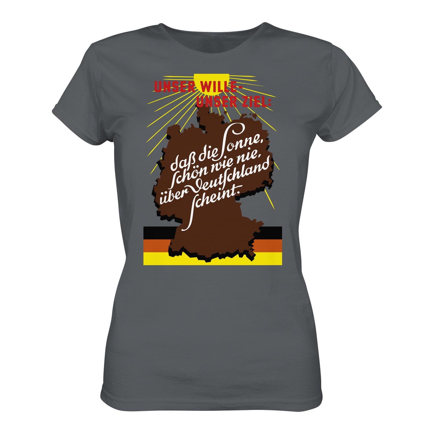 DDR Ostalgie Shirt Mädels • DASS DIE SONNE SCHÖN WIE NIE, ÜBER DEUTSCHLAND SCHEINT - ORIGINAL DDR-PLAKAT