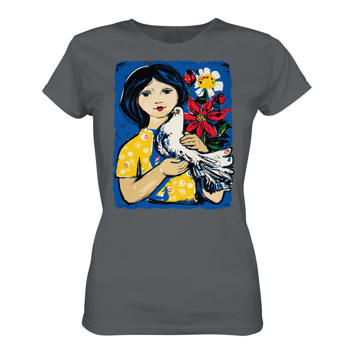 DDR Ostalgie Shirt Mädels • WALTER WOMACKA - MÄDCHEN MIT FRIEDENSTAUBE