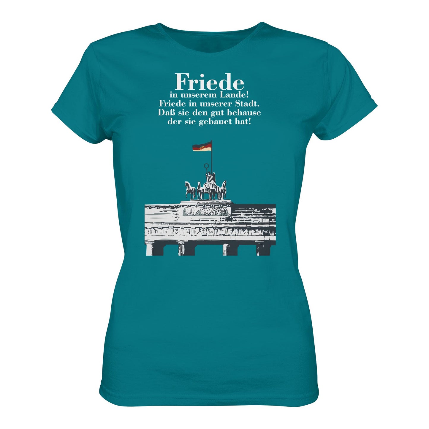 DDR Ostalgie Shirt Mädels • FRIEDE IN UNSEREM LANDE! (DDR-ORIGINAL-PLAKAT)
