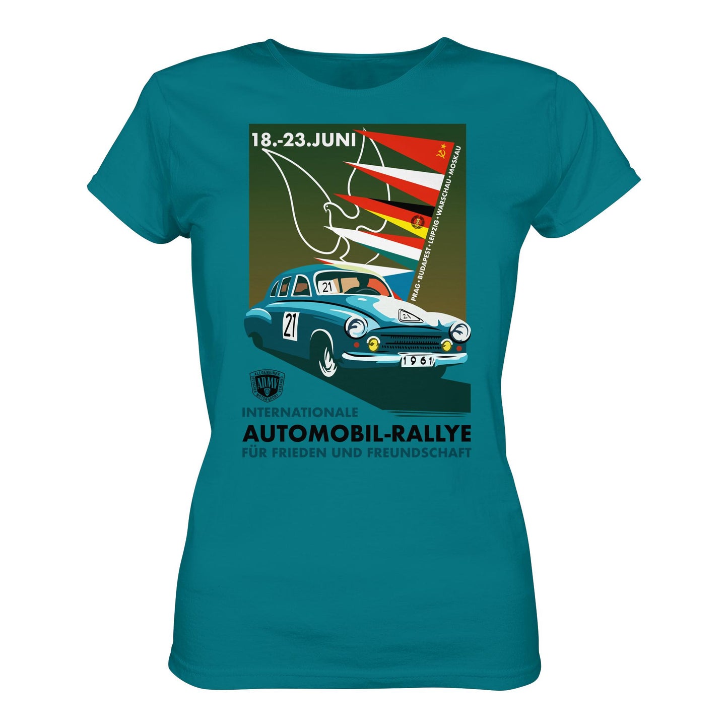 DDR Ostalgie Shirt Mädels • INTERNATIONALE RALLYE WARTBURG 1961 (ORIGINAL-PLAKAT)