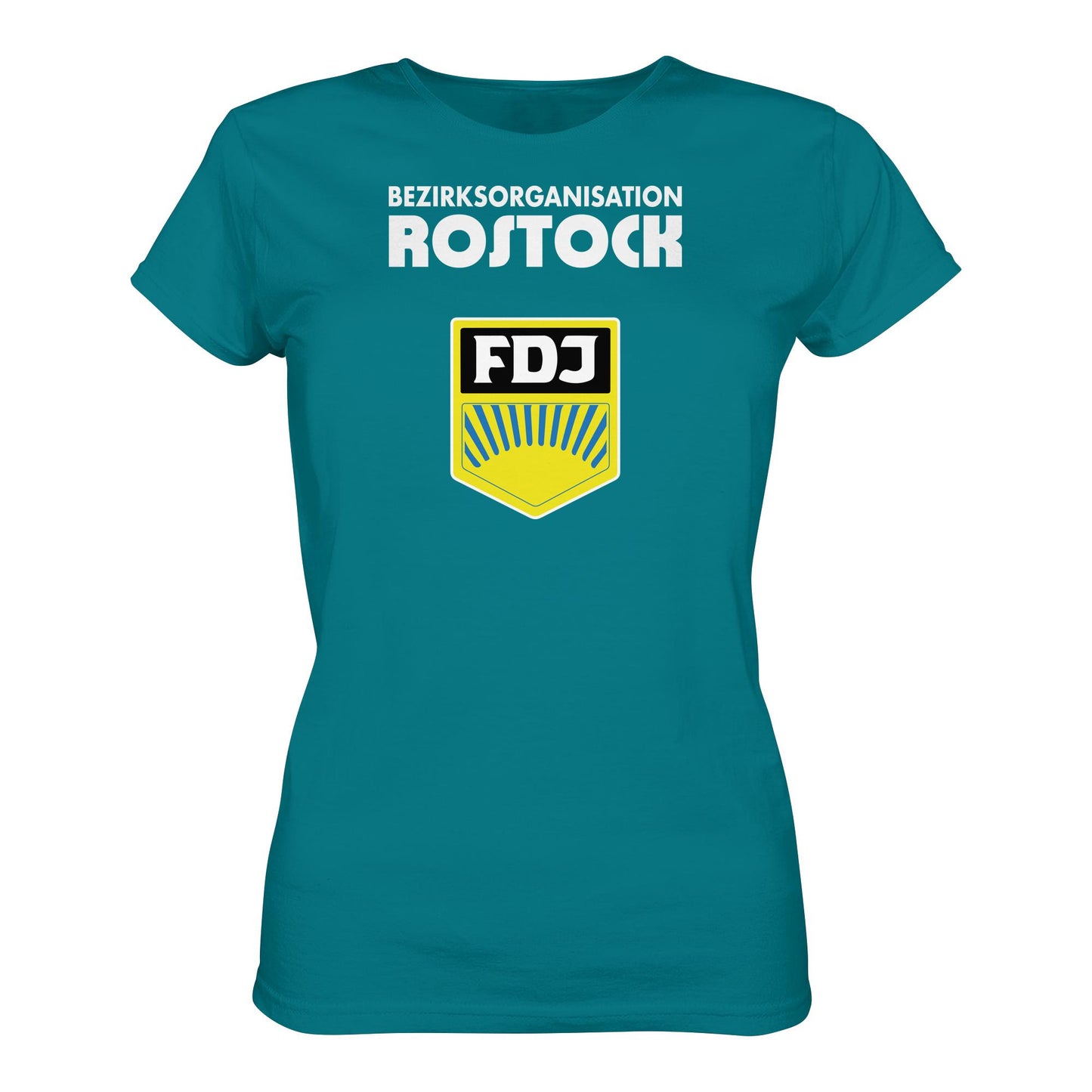 DDR Ostalgie Shirt Mädels • BEZIRKSORGANISATION ROSTOCK (ORIGINAL-WIMPEL)