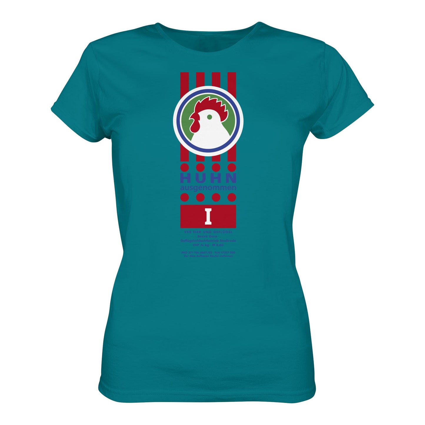 DDR Ostalgie Shirt Mädels • HUHN AUSGENOMMEN - VEB EIER UND GEFLÜGEL GERA