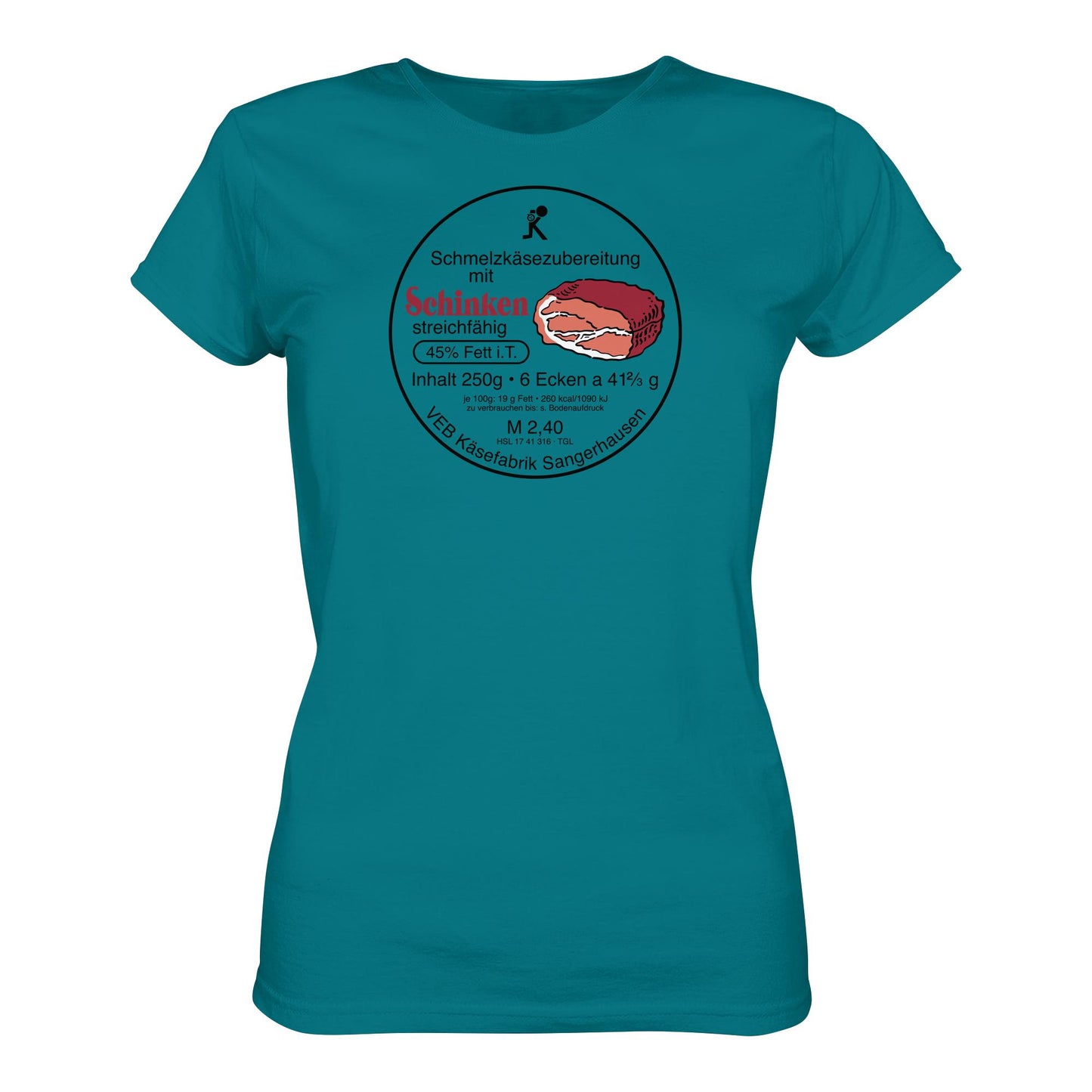DDR Ostalgie Shirt Mädels • SCHMELZKÄSE MIT SCHINKEN - VEB KÄSEFABRIK SANGERHAUSEN