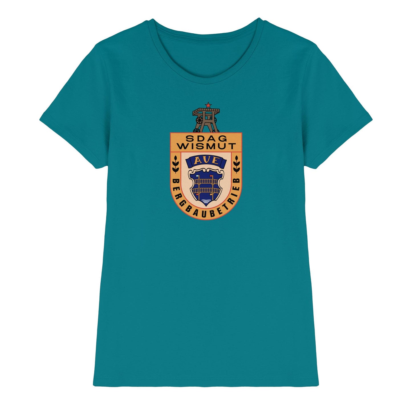 DDR Ostalgie Shirt Mädels • SDAG WISMUT AUE - ABZEICHEN