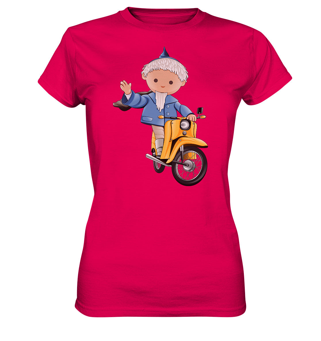 DDR Ostalgie Shirt Mädels • UNSER SANDMÄNNCHEN - AUF DER SCHWALBE - BLAU (PU-137, 1973)