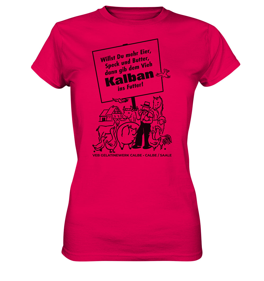 DDR Ostalgie Shirt Mädels • KALBAN, VEB GELATINEWERK CALBE - ORIGINALPLAKAT