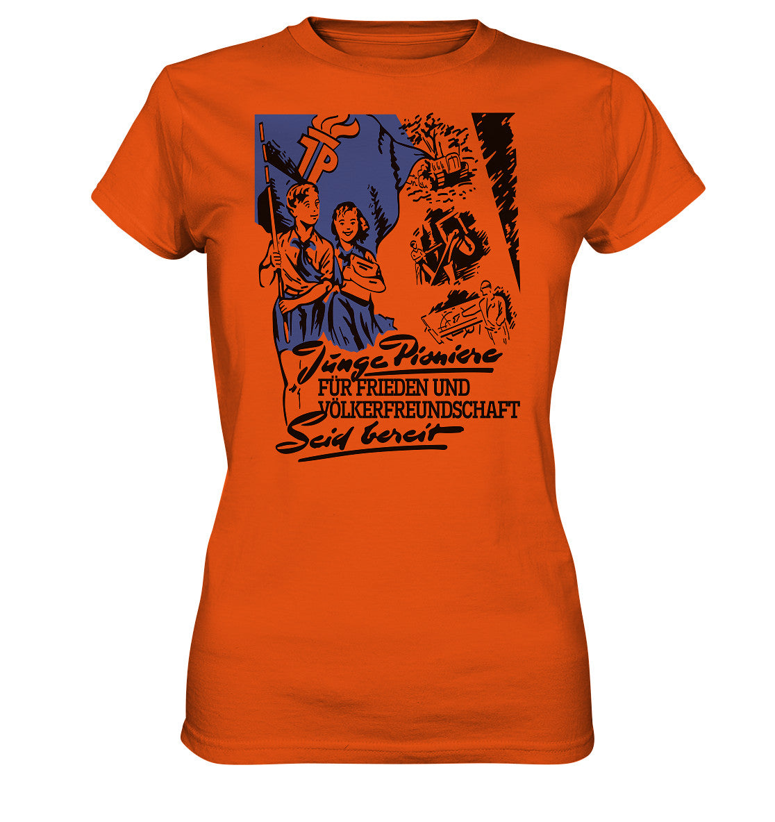 DDR Ostalgie Shirt Mädels • JUNGE PIONIERE FÜR FRIEDEN UND VÖLKERFREUNDSCHAFT - SEID BEREIT
