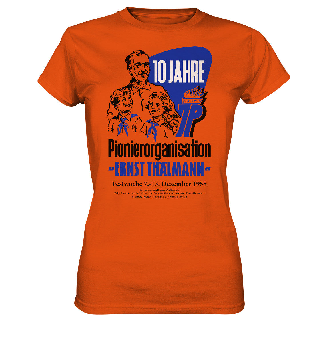 DDR Ostalgie Shirt Mädels • 10 JAHRE PIONIERORGANISATION 1958 - ORIGINAL ILLUSTRATION