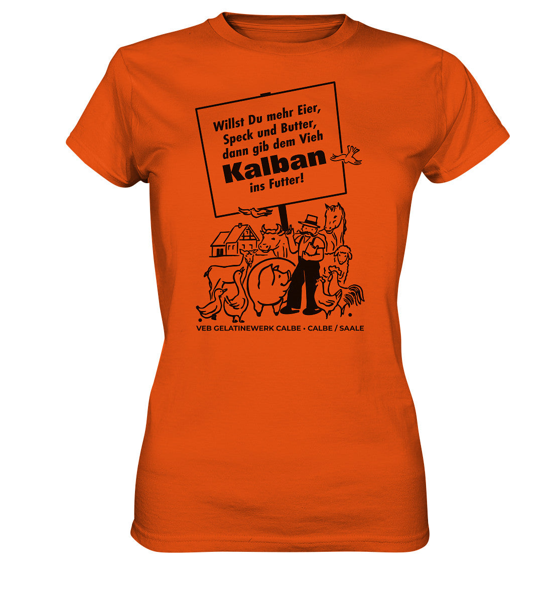 DDR Ostalgie Shirt Mädels • KALBAN, VEB GELATINEWERK CALBE - ORIGINALPLAKAT