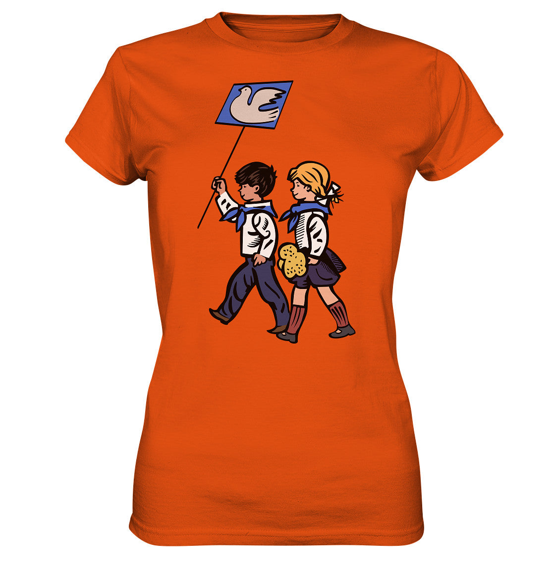 DDR Ostalgie Shirt Mädels • KLEINE WEISSE FRIEDENSTAUBE - ILLUSTRATION UNSERE FIBEL