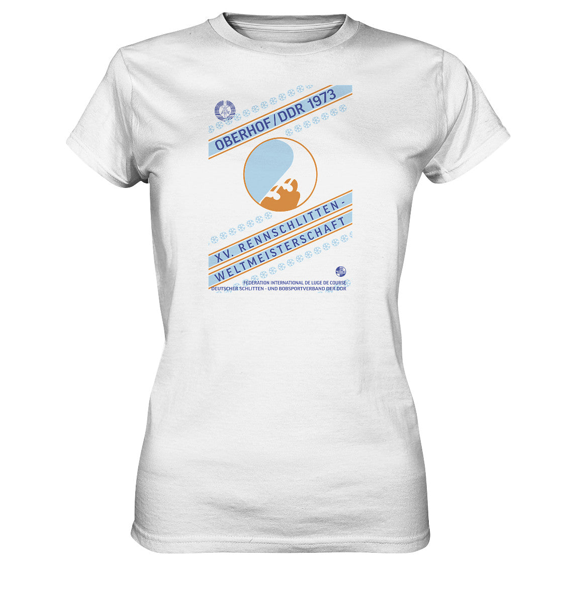 DDR Ostalgie Shirt Mädels • 15. RENNSCHLITTEN-WM OBERHOF, DDR 1973