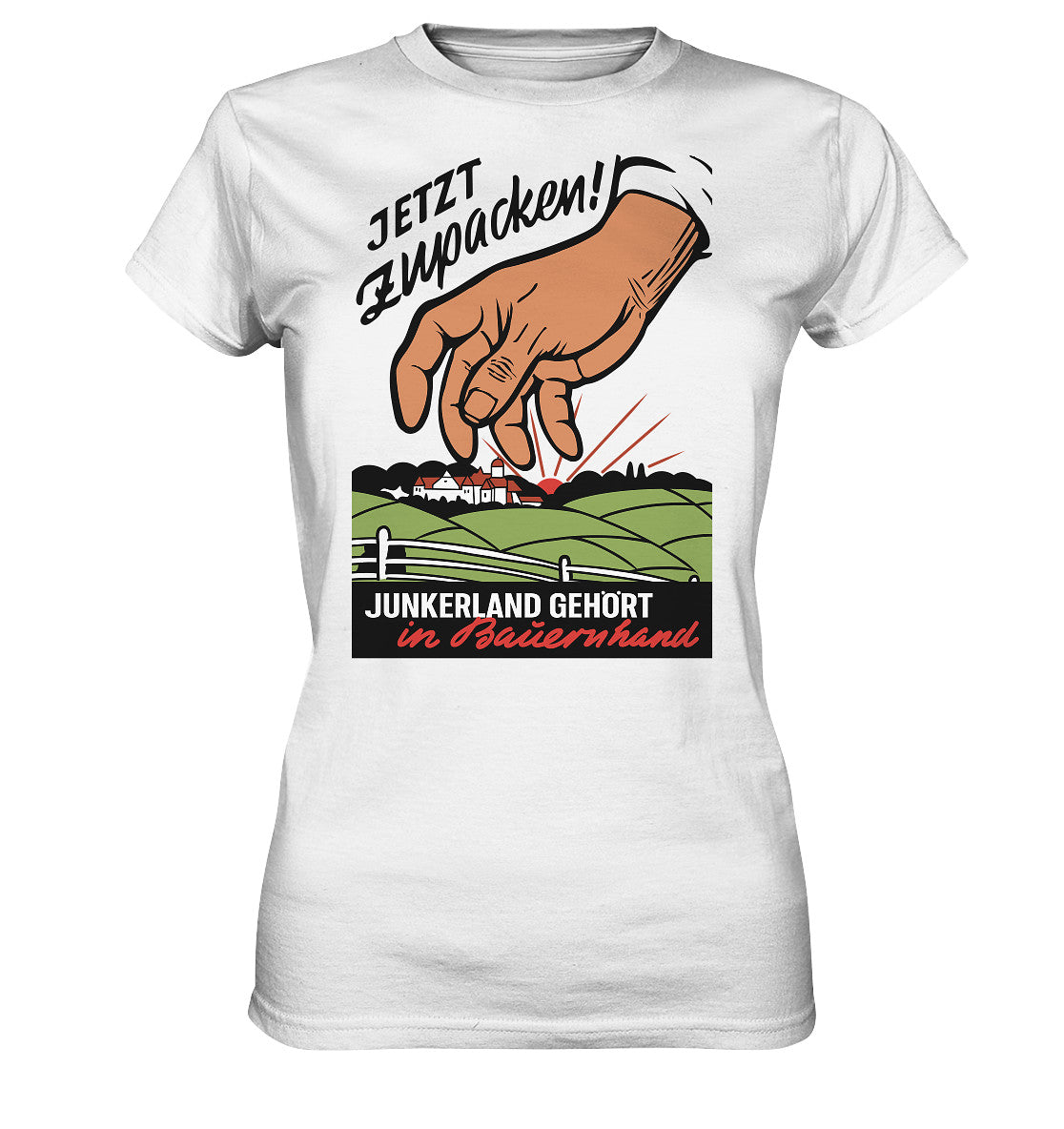 DDR Ostalgie Shirt Mädels • JUNKERLAND GEHÖRT IN BAUERNHAND! - ORIGINALPLAKAT