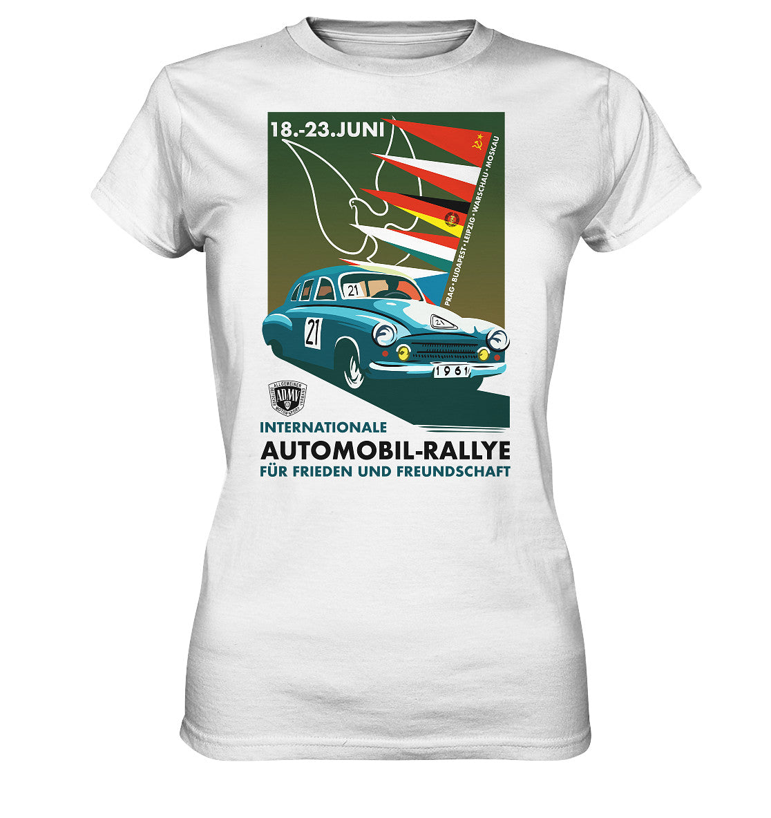 DDR Ostalgie Shirt Mädels • INTERNATIONALE RALLYE WARTBURG 1961 (ORIGINAL-PLAKAT)