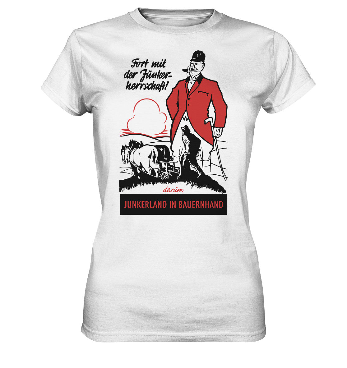DDR Ostalgie Shirt Mädels • FORT MIT DER JUNKERHERRSCHAFT! - ORIGINALPLAKAT