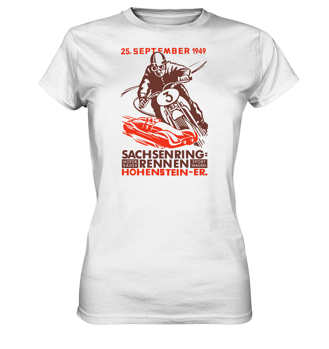 DDR Ostalgie Shirt Mädels • SACHSENRING-RENNEN 1949 - hell