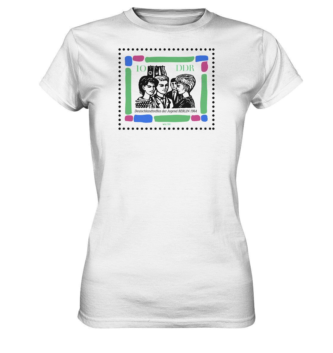 DDR Ostalgie Shirt Mädels • BRIEFMARKE - DEUTSCHLANDTREFFEN DER JUGEND