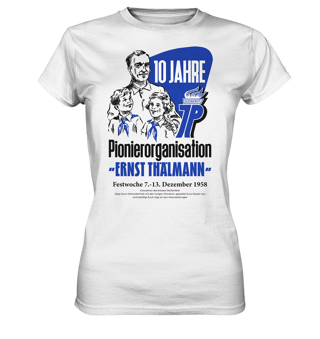 DDR Ostalgie Shirt Mädels • 10 JAHRE PIONIERORGANISATION 1958 - ORIGINAL ILLUSTRATION