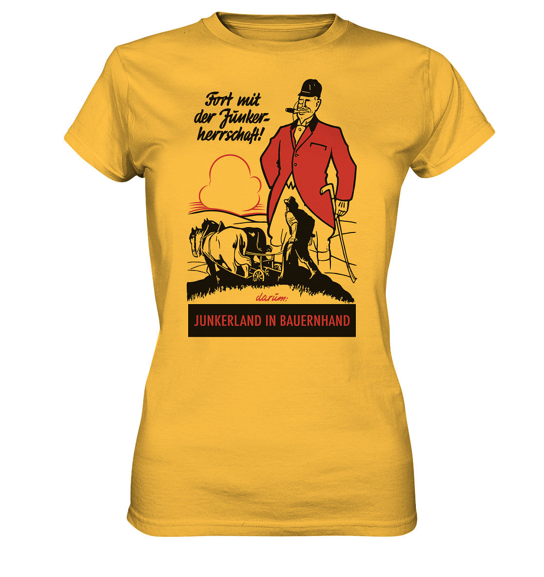 DDR Ostalgie Shirt Mädels • FORT MIT DER JUNKERHERRSCHAFT! - ORIGINALPLAKAT
