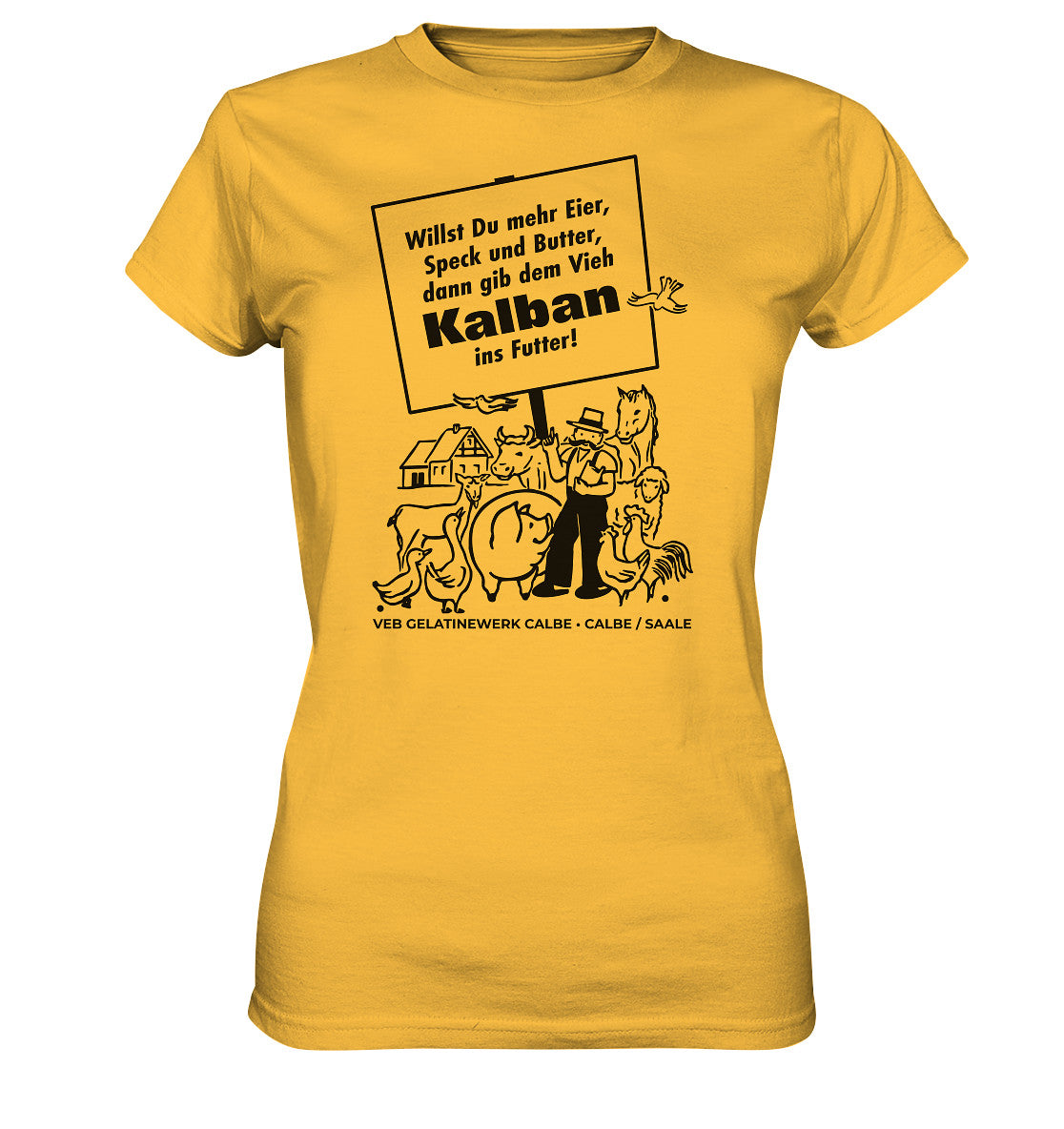 DDR Ostalgie Shirt Mädels • KALBAN, VEB GELATINEWERK CALBE - ORIGINALPLAKAT