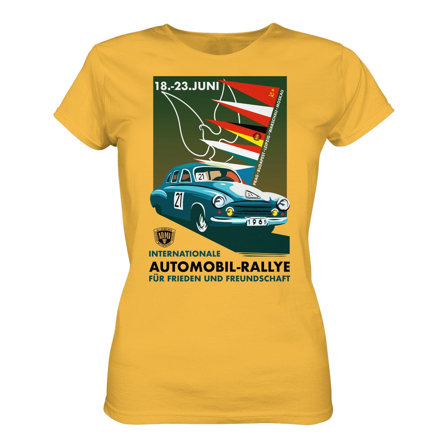 DDR Ostalgie Shirt Mädels • INTERNATIONALE RALLYE WARTBURG 1961 (ORIGINAL-PLAKAT)