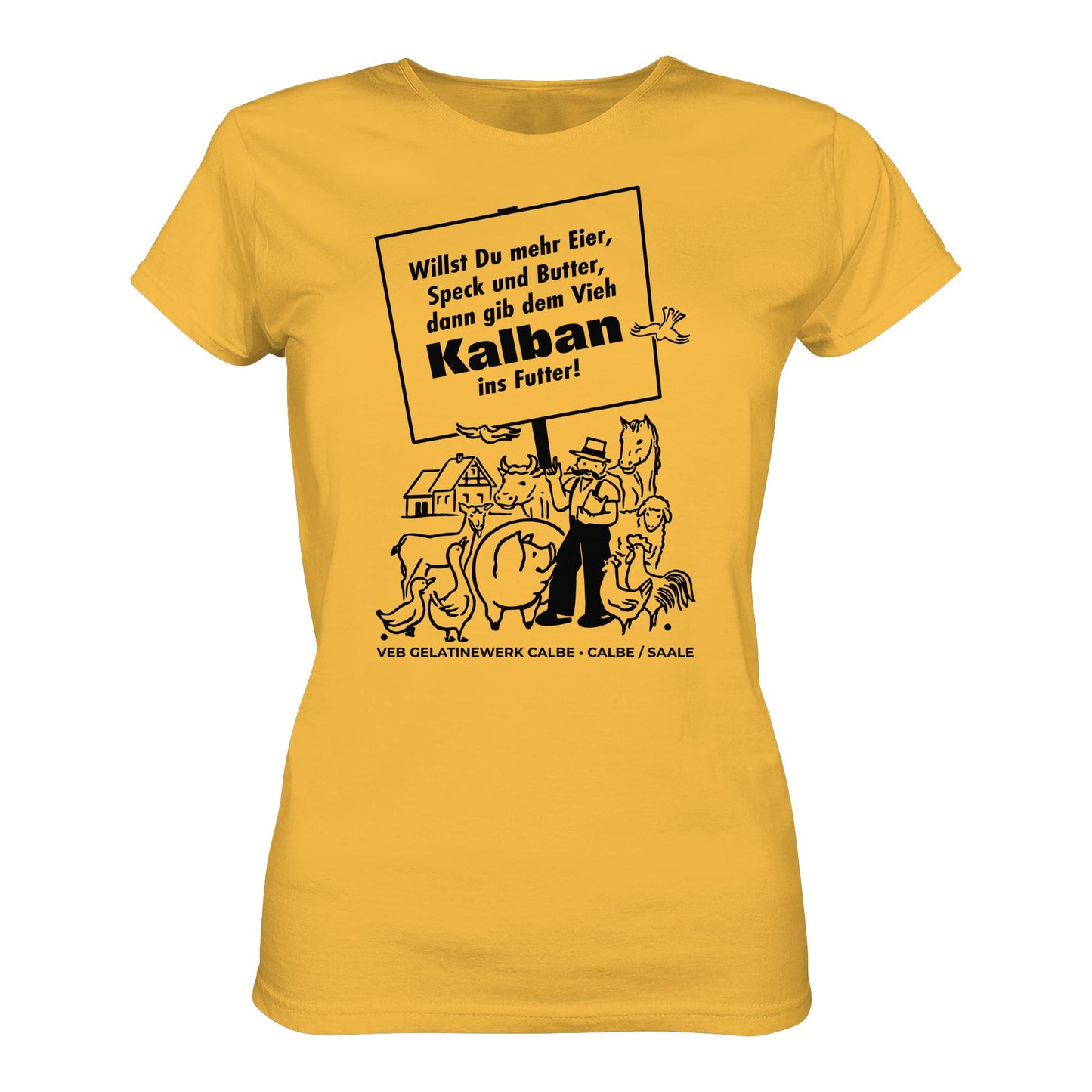 DDR Ostalgie Shirt Mädels • KALBAN, VEB GELATINEWERK CALBE - ORIGINALPLAKAT