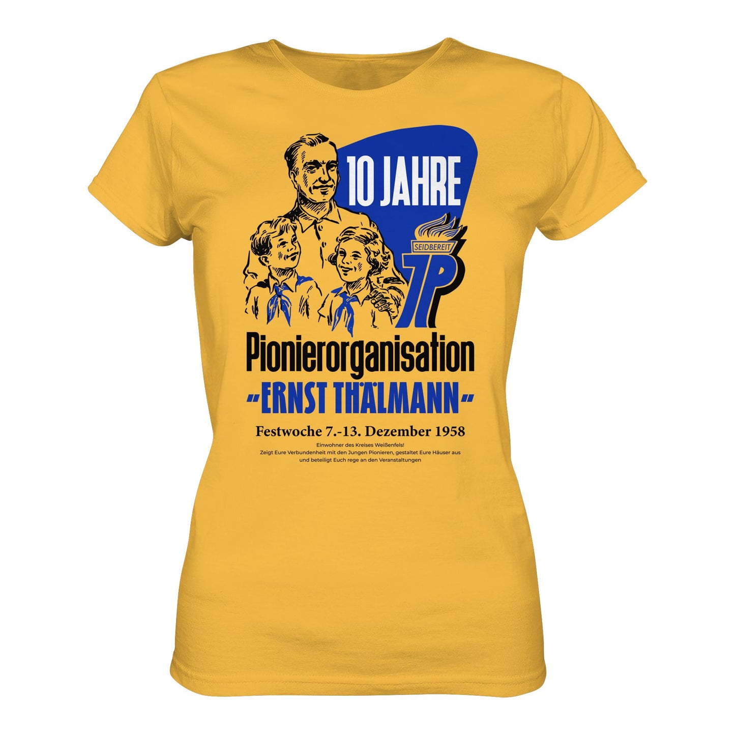 DDR Ostalgie Shirt Mädels • 10 JAHRE PIONIERORGANISATION 1958 - ORIGINAL ILLUSTRATION