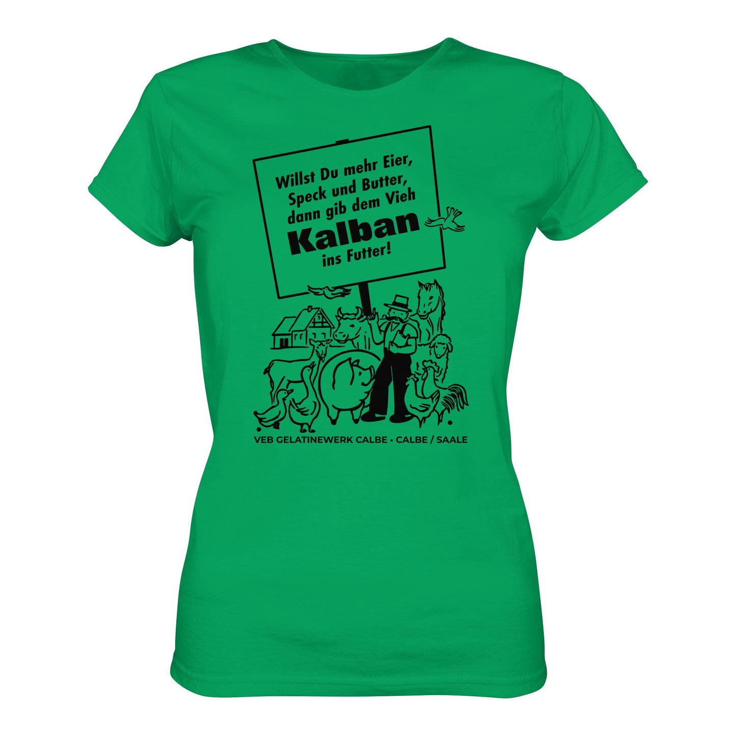 DDR Ostalgie Shirt Mädels • KALBAN, VEB GELATINEWERK CALBE - ORIGINALPLAKAT