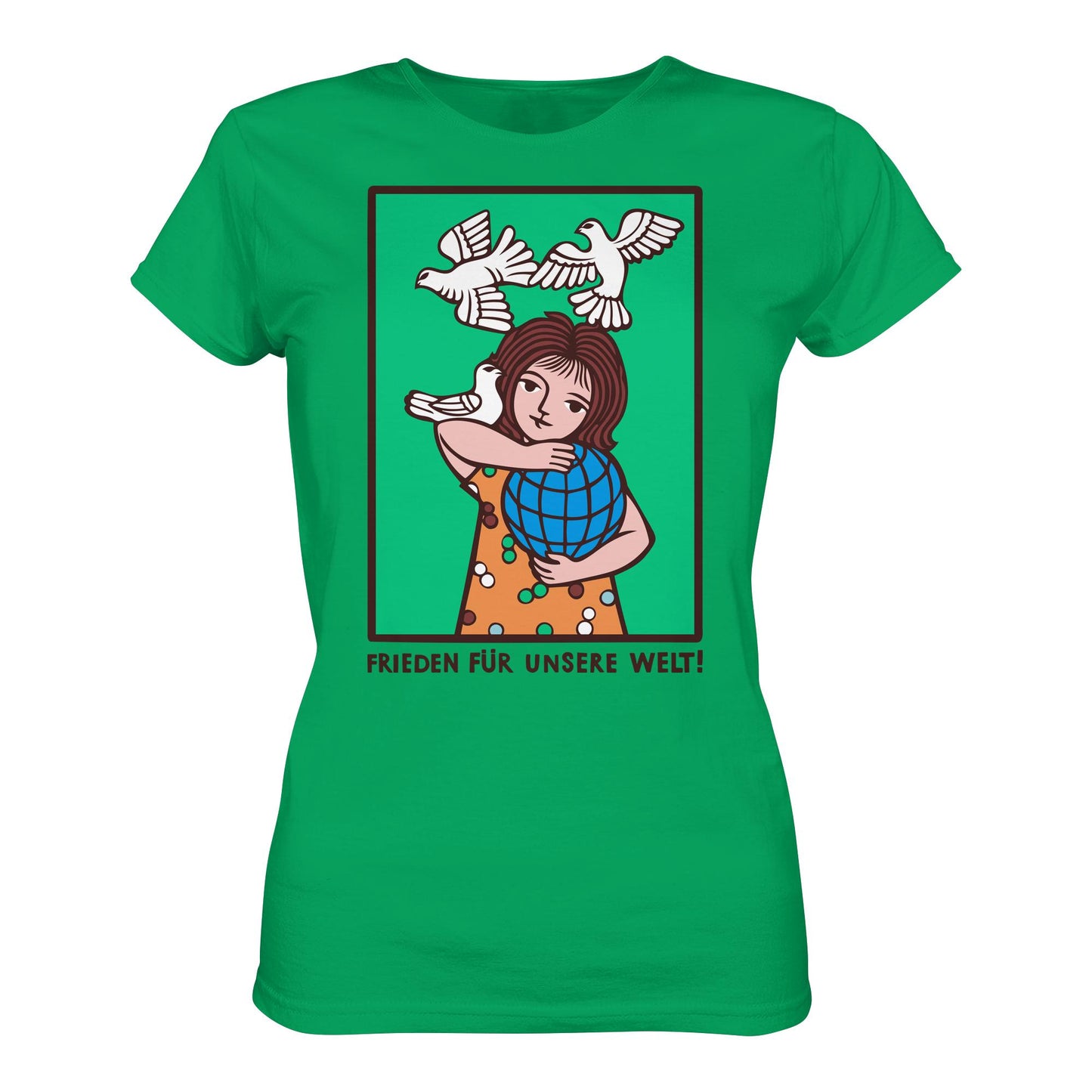 DDR Ostalgie Shirt Mädels • FRIEDEN FÜR UNSERE WELT! (DDR-ORIGINAL-PLAKAT)