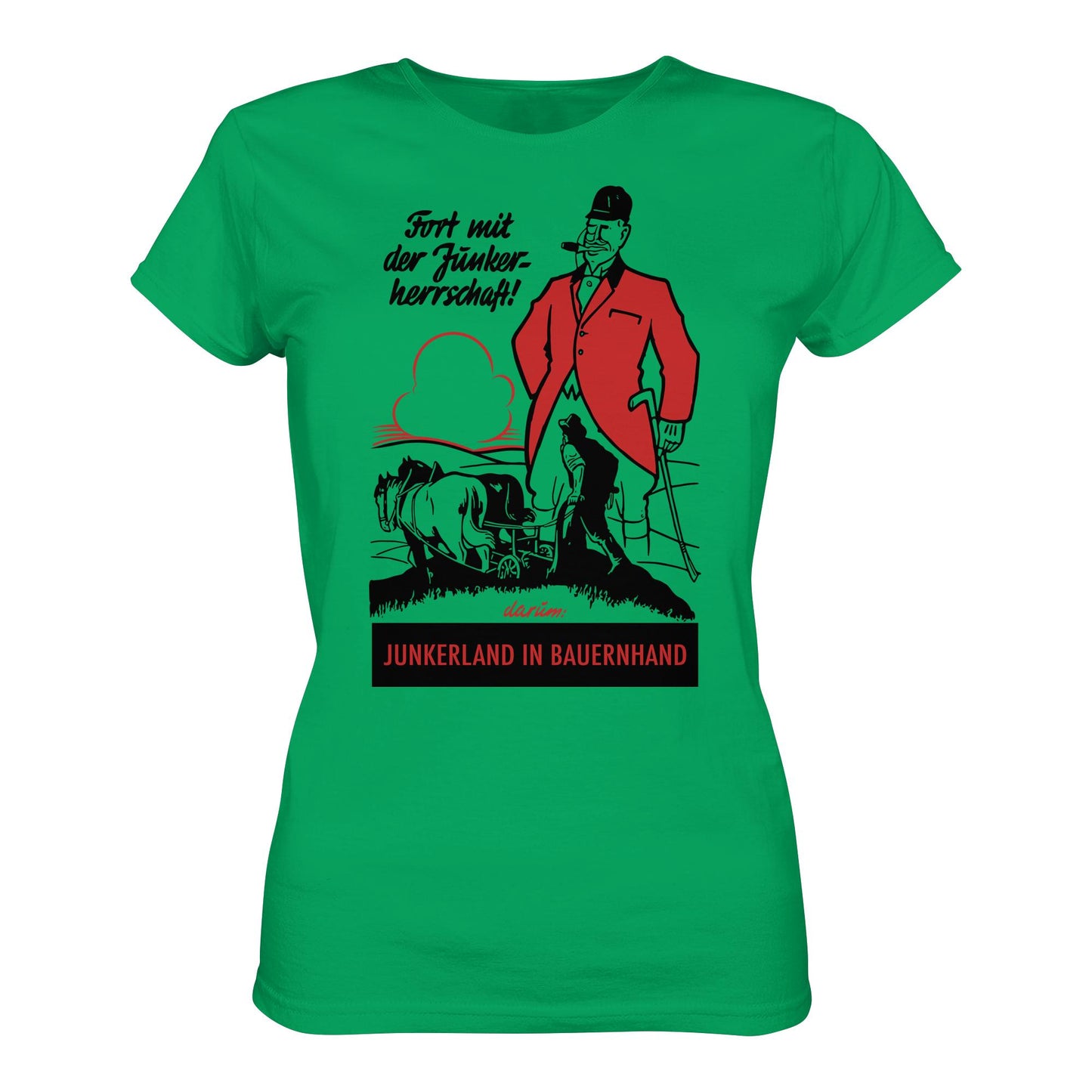 DDR Ostalgie Shirt Mädels • FORT MIT DER JUNKERHERRSCHAFT! - ORIGINALPLAKAT