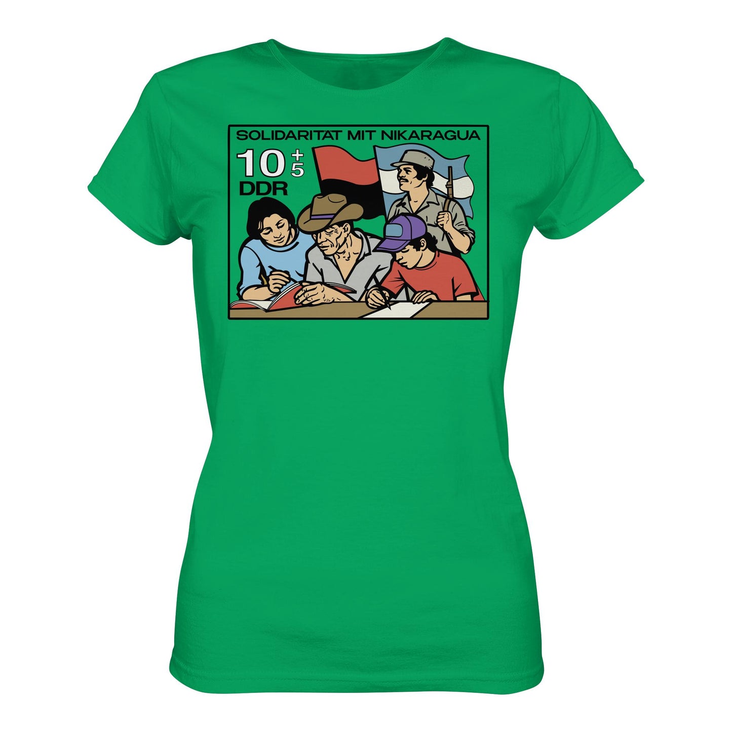 DDR Ostalgie Shirt Mädels • SOLIDARITÄT MIT NIKARAGUA (DDR-BRIEFMARKE)