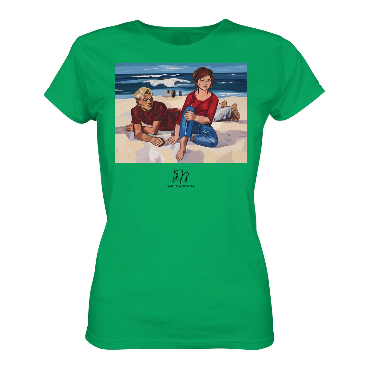 DDR Ostalgie Shirt Mädels • WALTER WOMACKA - AM STRAND (1962)