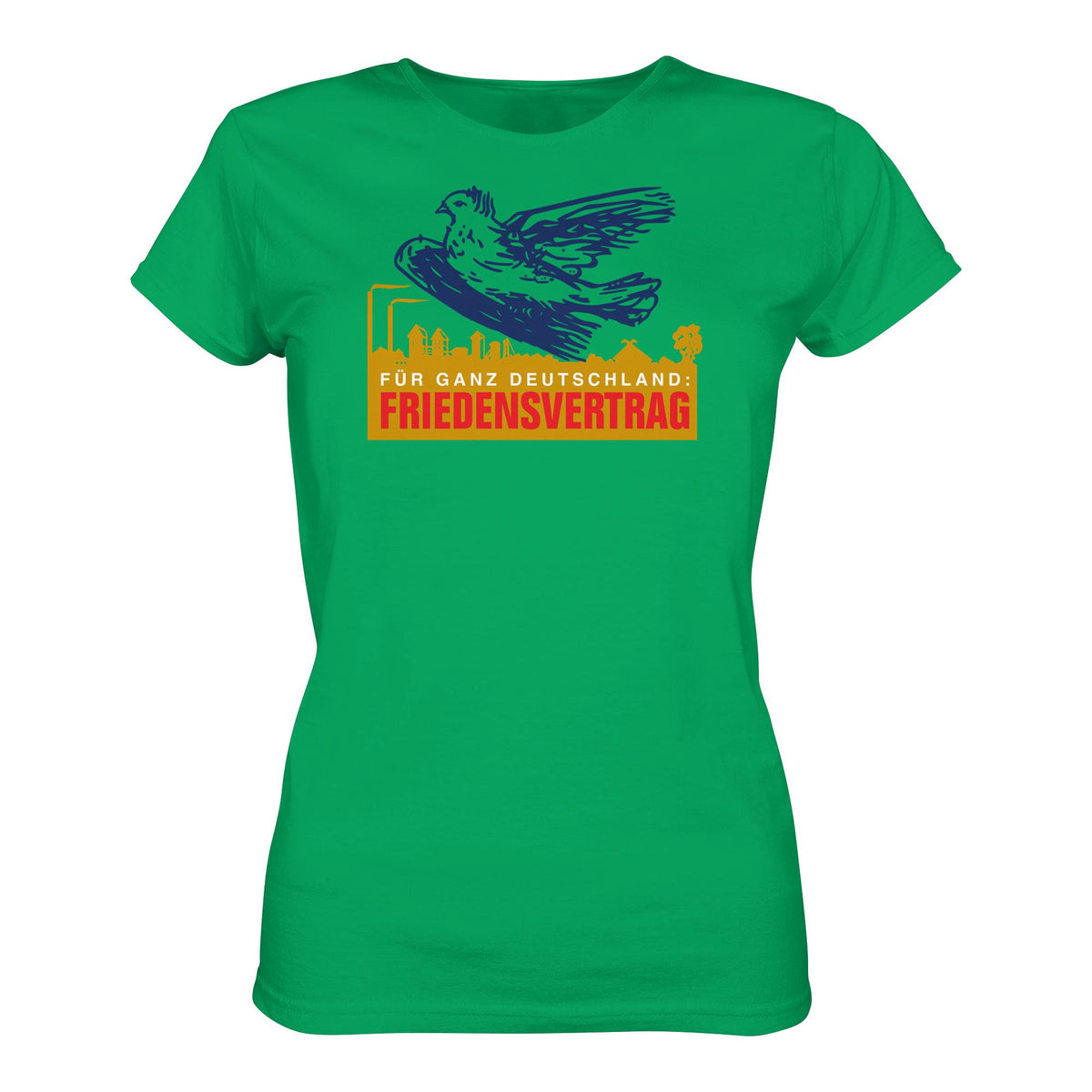 DDR Ostalgie Shirt Mädels • FRIEDENSVERTRAG FÜR GANZ DEUTSCHLAND (ORIGINAL-PIN)