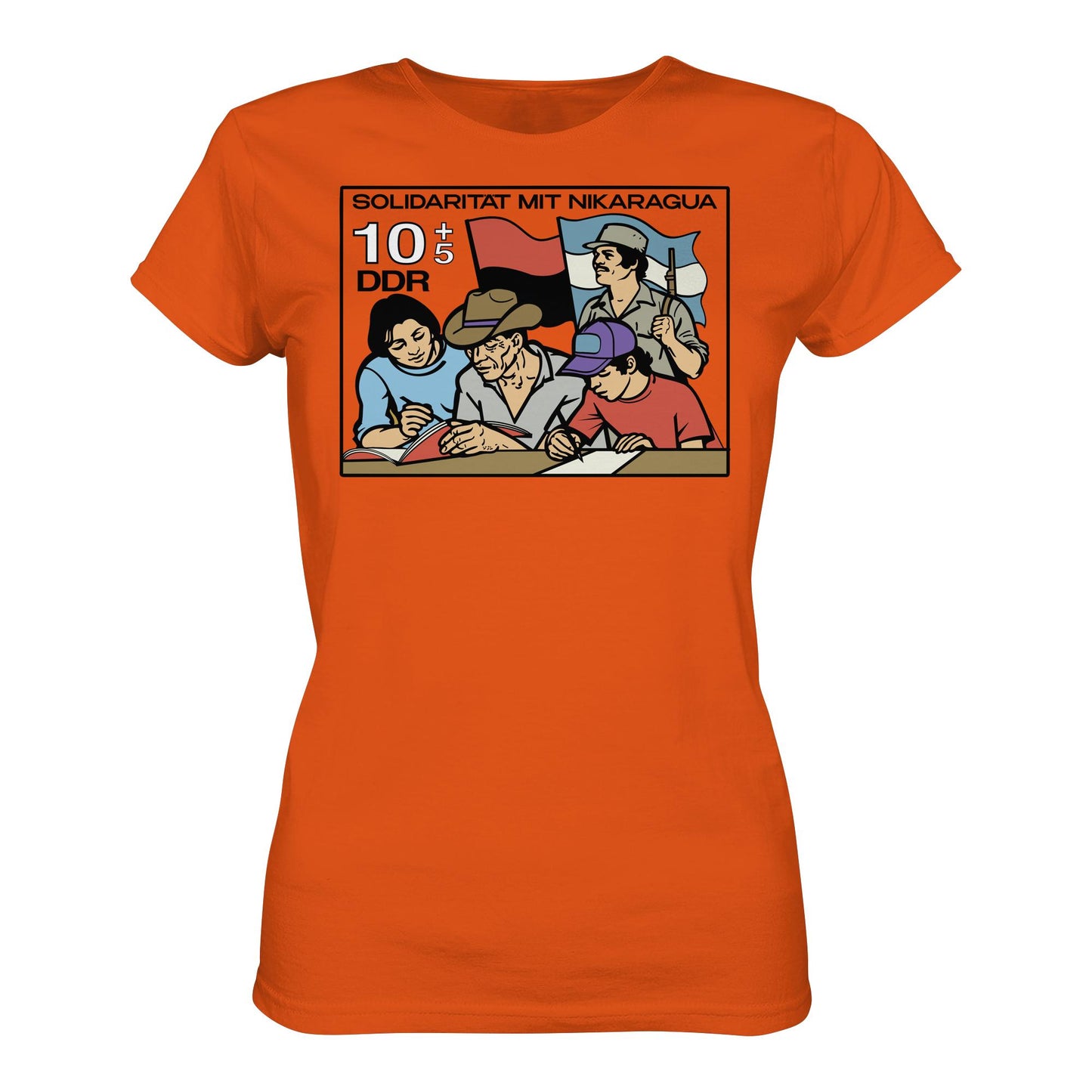 DDR Ostalgie Shirt Mädels • SOLIDARITÄT MIT NIKARAGUA (DDR-BRIEFMARKE)