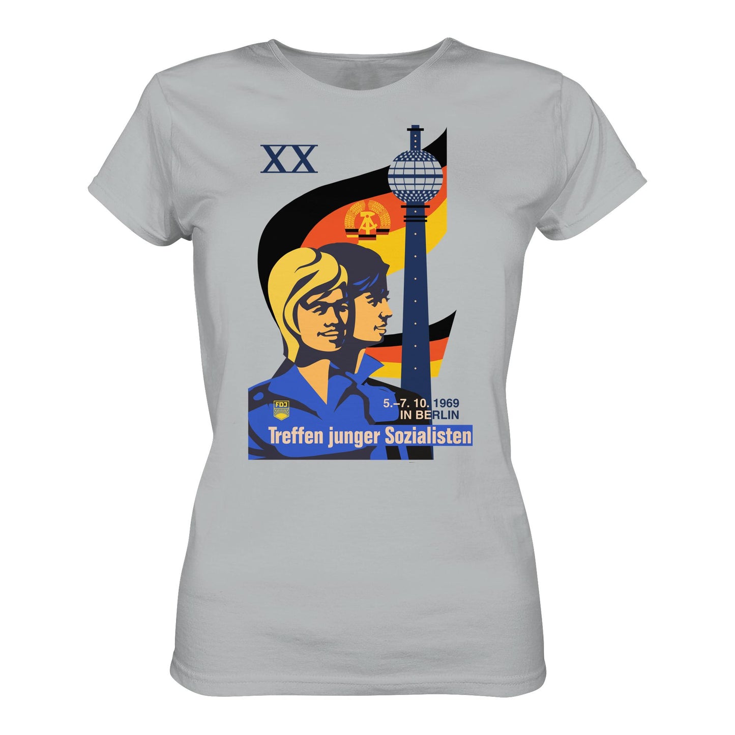DDR Ostalgie Shirt Mädels • TREFFEN JUNGER SOZIALISTEN BERLIN 1969 (ORIGINAL PLAKAT)