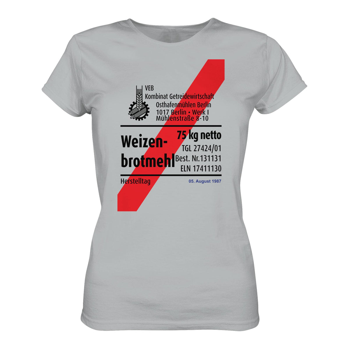 DDR Ostalgie Shirt Mädels • WEIZENMEHL - VEB KOMBINAT GETREIDEWIRTSCHAFT (ORIGINAL-VERPACKUNG)