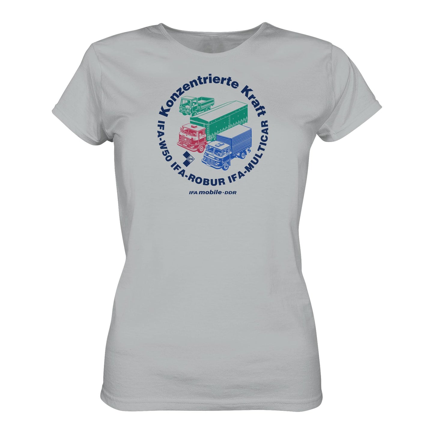 DDR Ostalgie Shirt Mädels • IFA KONZENTRIERTE KRAFT - W50, ROBUR, MULTICAR (ORIGINAL WIMPELMOTIV)