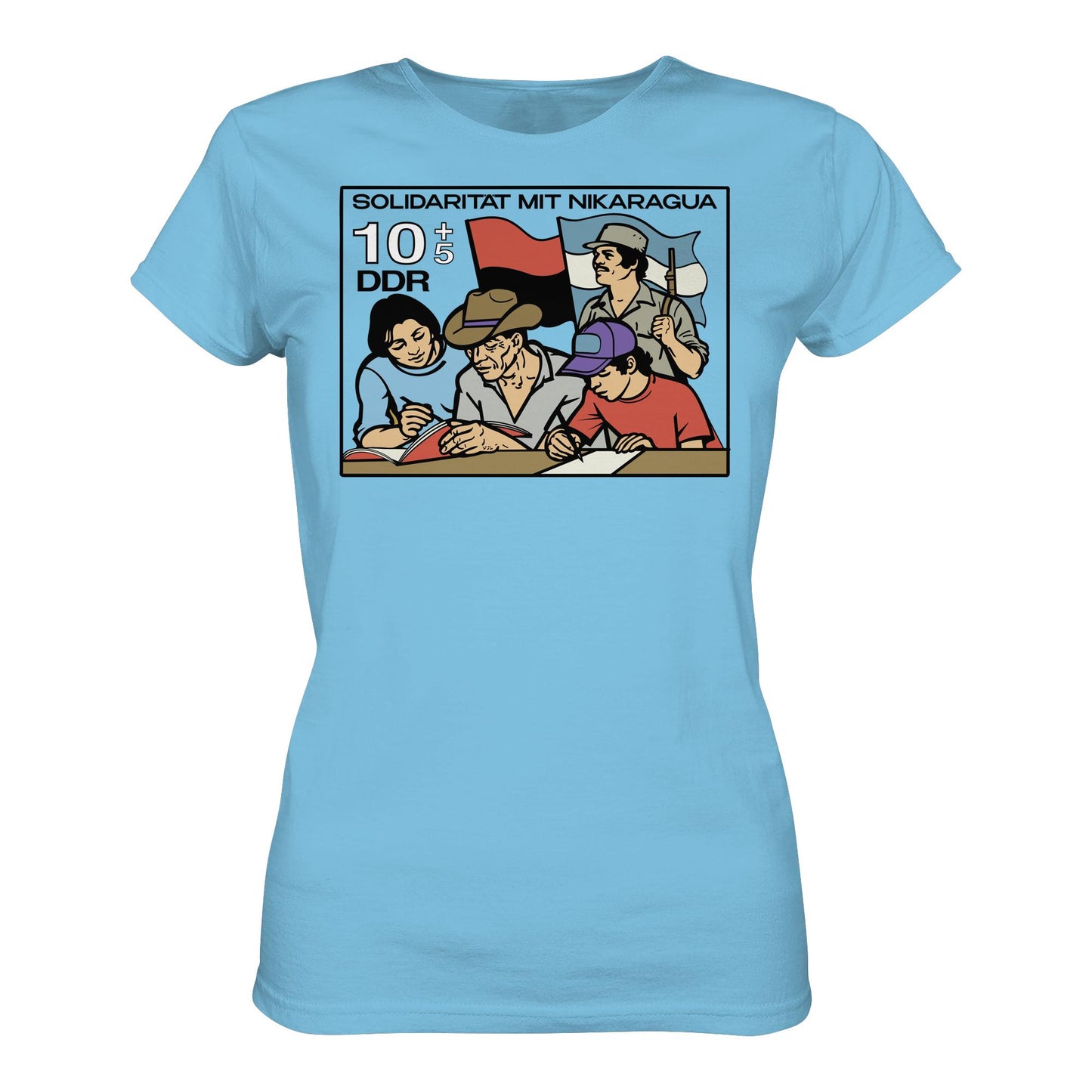 DDR Ostalgie Shirt Mädels • SOLIDARITÄT MIT NIKARAGUA (DDR-BRIEFMARKE)
