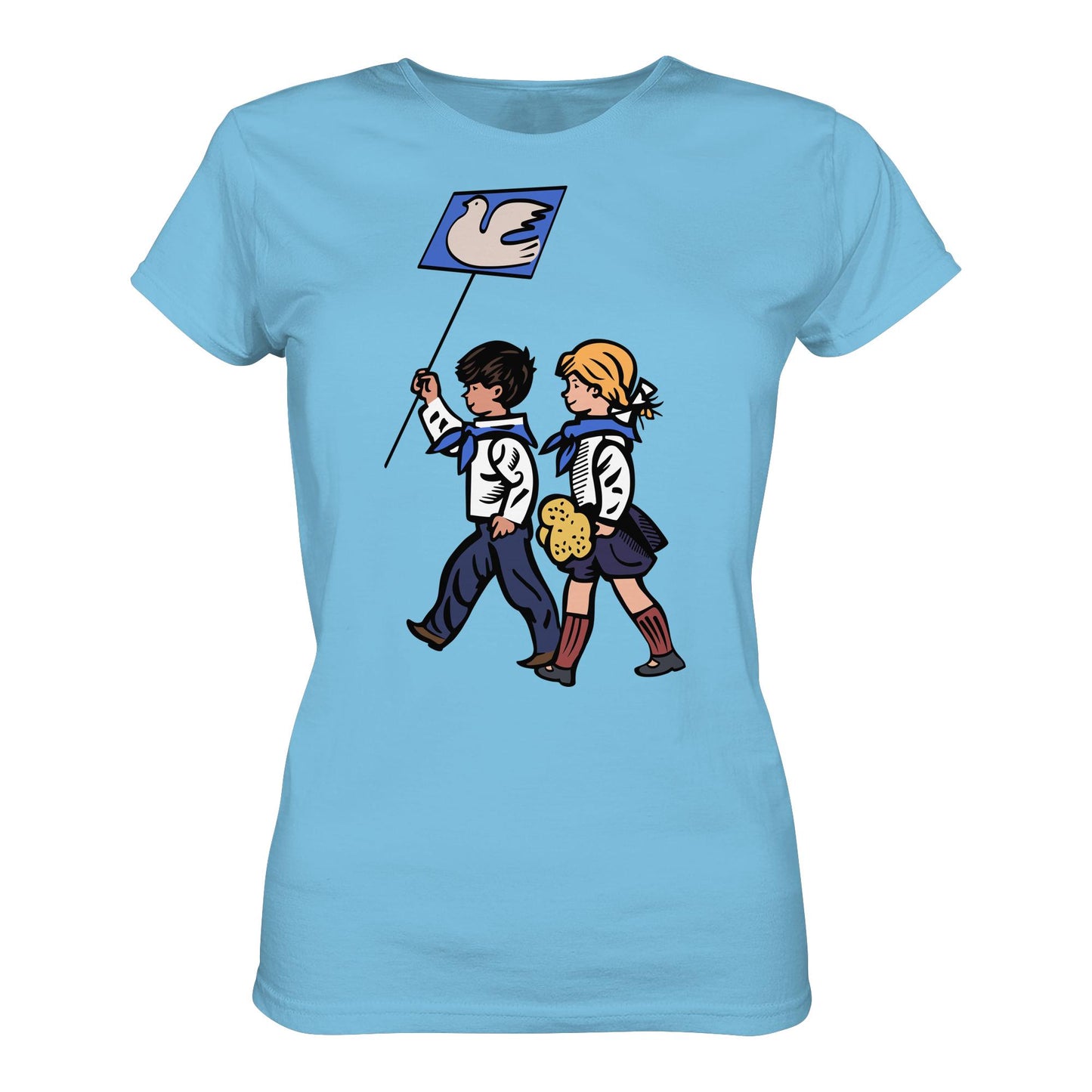 DDR Ostalgie Shirt Mädels • KLEINE WEISSE FRIEDENSTAUBE - ILLUSTRATION UNSERE FIBEL
