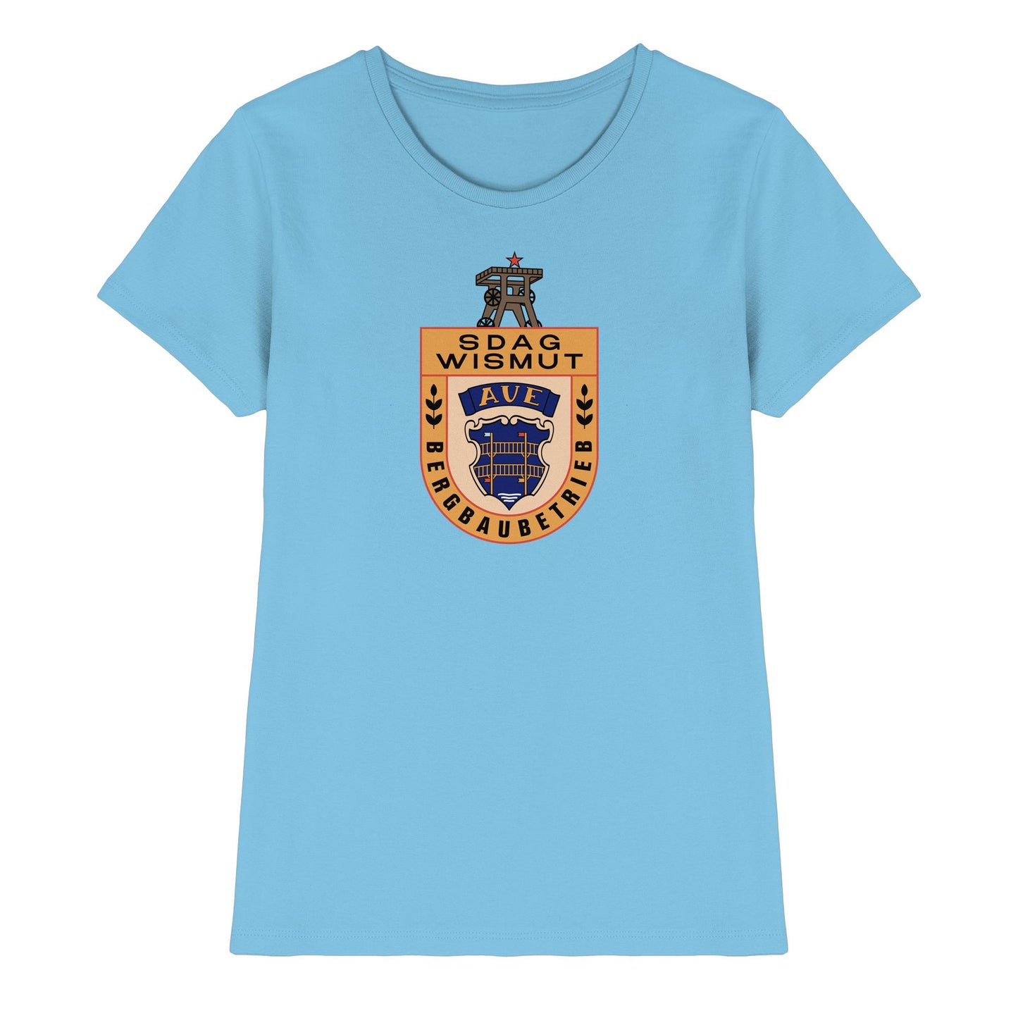DDR Ostalgie Shirt Mädels • SDAG WISMUT AUE - ABZEICHEN