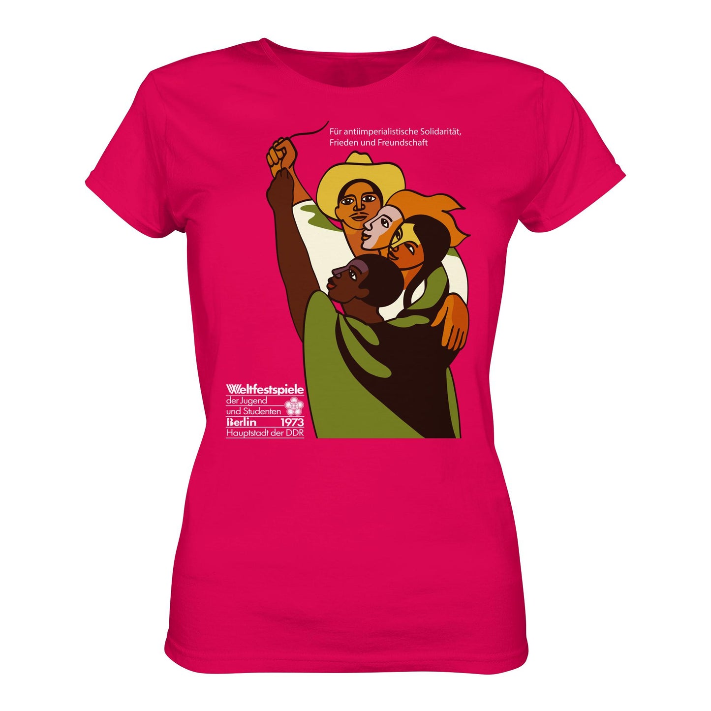 DDR Ostalgie Shirt Mädels • FÜR FRIEDEN UND FREUNDSCHAFT - ORIGINALPOSTER WELTFESTSPIELE BERLIN 1973