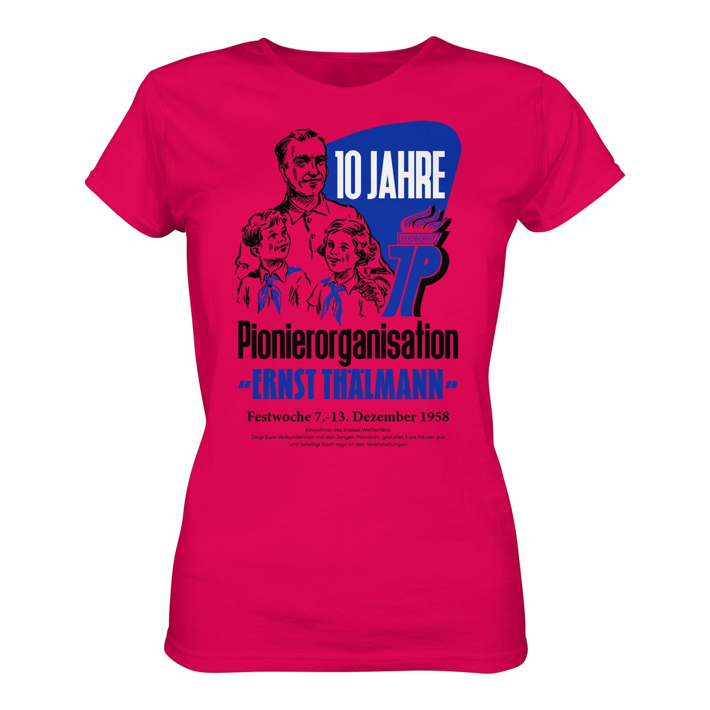 DDR Ostalgie Shirt Mädels • 10 JAHRE PIONIERORGANISATION 1958 - ORIGINAL ILLUSTRATION